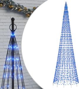 Julbelysning till flaggstång 1534 LEDs blå 500 cm