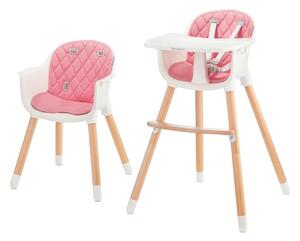 KINDERKRAFT - Matstol för barn 2v1 SIENNA bok/rosa