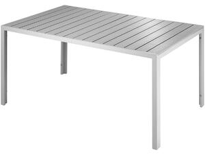 Tectake 404402 trädgårdsbord i aluminium bianca höjdjusterbara fötter 150x90x74,5cm - silver/grå