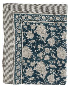 Duk Indian Rose 150x230 denim blå linne