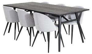 VELVET SLEEK Matbord 195x95 + 6 stolar