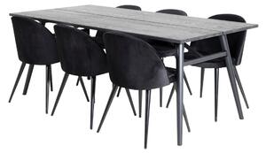 VELVET Matbord 195x95 + 6 stolar