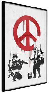 Inramad Poster / Tavla - Banksy: CND Soldiers II - 30x45 Svart ram med passepartout