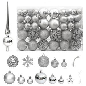 Julgranskulor 111 delar silver polystyren