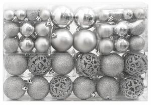 Julgranskulor 111 delar silver polystyren