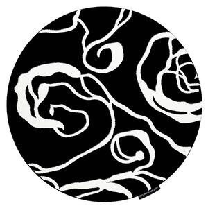 Matta HAMPTON Rosa cirkel ros, blommor svart