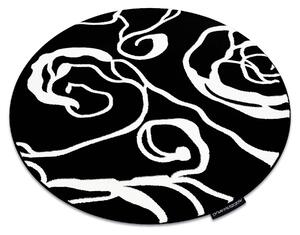 Matta HAMPTON Rosa cirkel ros, blommor svart