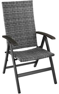 Tectake 404572 canberra rottingstol med hopfällbar aluminiumram - grå