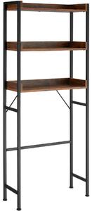 Tectake 404863 badrumshylla seattle - 67 x 25 x 165,5 cm, industriellt mörkt trä, rustikt