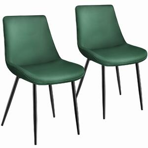 Tectake 404921 set med 2 stolar i sammetslook monroe - mörkgrön
