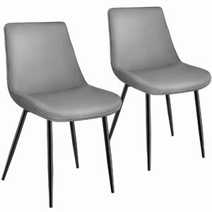 Tectake 404922 set med 2 stolar i sammetslook monroe - grå