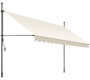 Tectake 404969 spännmarkis och soltak med handvev, höjdjusterbar - 400 x 180 cm, beige