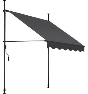 Tectake 404956 spännmarkis och soltak med handvev, höjdjusterbar - 150 x 180 cm, svart/grå