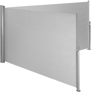 Tectake 402331 sidomarkis dubbel i aluminium - 160 x 600 cm, grå