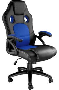 Tectake 403466 kontorsstol tyson - svart/blå/