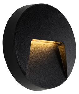 Utomhusvägglampa svart rund inkl LED IP65 - Gem