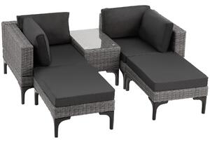 Tectake 404796 loungeset bellaria med aluminiumstomme - grå