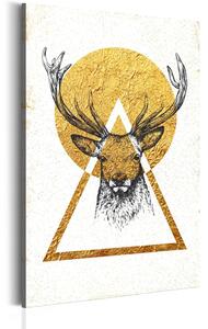 Canvas Tavla - My Home: Golden Deer - 60x90