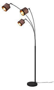 Trio Lighting Davos golvlampa 3L E14 mattsvart/ greige -