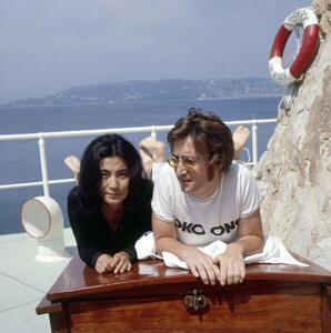 Fotografi John Lennon and Yoko Ono at the Hotel du Cap Eden Roc, Antibes, 1970