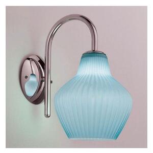 SIRU - Vägglampa LONDON 1xE27/60W/230V blå/skinande krom Venetiansk glas