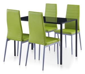 Matbord och stolar 5 delar grön - Grön