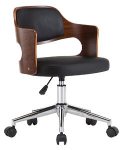 Snurrbar kontorsstol böjträ och konstläder svart - Svart