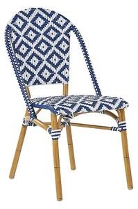 Trädgårdsstol 4 st blå/vit mönster RIFREDDO - Blå
