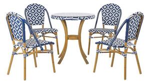 Trädgårdsmöbelset av bord och 4 stolar RIFREDDO - Blå