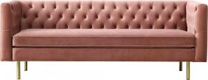Toto 3-sits rosa soffa med guldiga ben