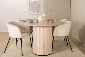 ABIANC Matgrupp 200 cm Oval Beige med 4 BERIA Stolar -