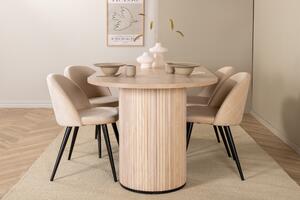 ABIANC Matgrupp 200 cm Oval Beige med 4 ABLANQUE Stolar -