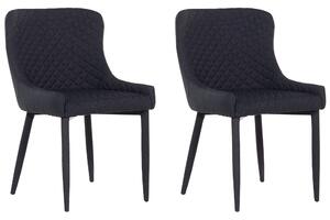 Set med 2 matstolar Svart Tygklädsel Glam Eklektisk stil Beliani