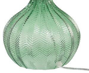 Bordslampa Grön Glasskärm Retrobelysning Sovrum Vardagsrum Vintage Beliani