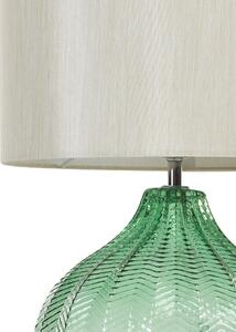 Bordslampa Grön Glasskärm Retrobelysning Sovrum Vardagsrum Vintage Beliani