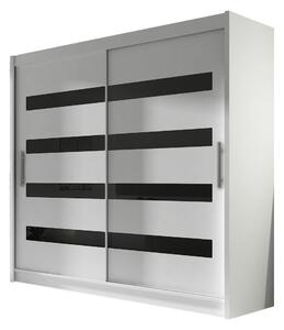 EMILIO Garderob 180x57x215 cm - Vit/Svart