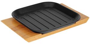 VEGA Serveringspanna i gjutjärn Pegosi med räfflor; 20.5x34.5 cm (LxB); Svart/Brun; Rektangulär