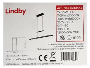 Lindby - LED ljusreglerad ljuskrona på textilsladd NAIARA 7xLED/4W/230V