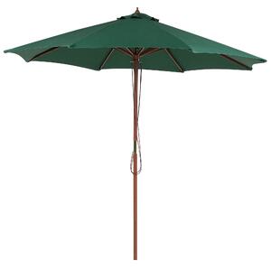 Trädgårdsparasoll Sandbeige Tyg ø 270 x 254H cm Björkstång Hopfällbar Utomhus Modern Beliani