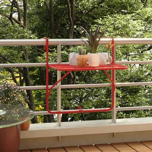 Balkongbord röd 60x40 cm stål