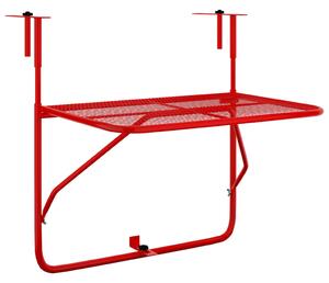 Balkongbord röd 60x40 cm stål