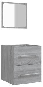 Badrumsskåp med spegel grå sonoma 41x38,5x48 cm