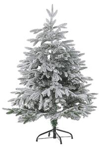 Konstgjord Julgran Vit PVC Metallfot 120 cm Snöig Skandinavisk stil Beliani