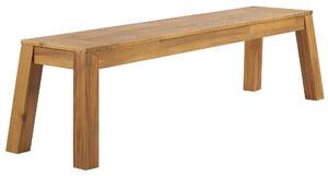 Trädgårdsbänk 3-sits Laminerat Akaciaträ Ljust Trä Rustik Trädgård Utomhus Inomhus Modern Design Beliani