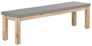 Trädgårdsbänk Betong Imitation Grå Träbas 3-sits 180 x 90 cm Modern Industriell Beliani