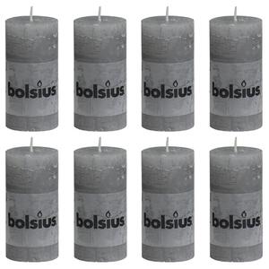 Bolsius Rustika blockljus 8 st 100x50 mm ljusgrå