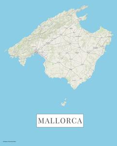 Karta Mallorca color, (30 x 40 cm)