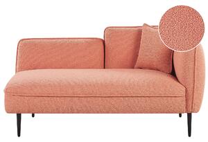 Schäslong Persika Rosa Boucle Tyg Metallben Högervänd med Kudde Modern Design Beliani