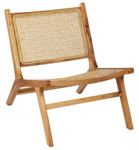 Köksstol Ljust Trä Mahogny Rotting Naturlig Wiensk Flätning Minimalistisk Vardagsrum Matsal Kök Beliani