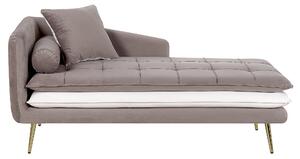 Schäslong Vänstervänd Ljusbrun Vit Tuftad Knäppt Kraftigt Vadderad Vardagsrumsmöbler Modern Klassisk Design Beliani